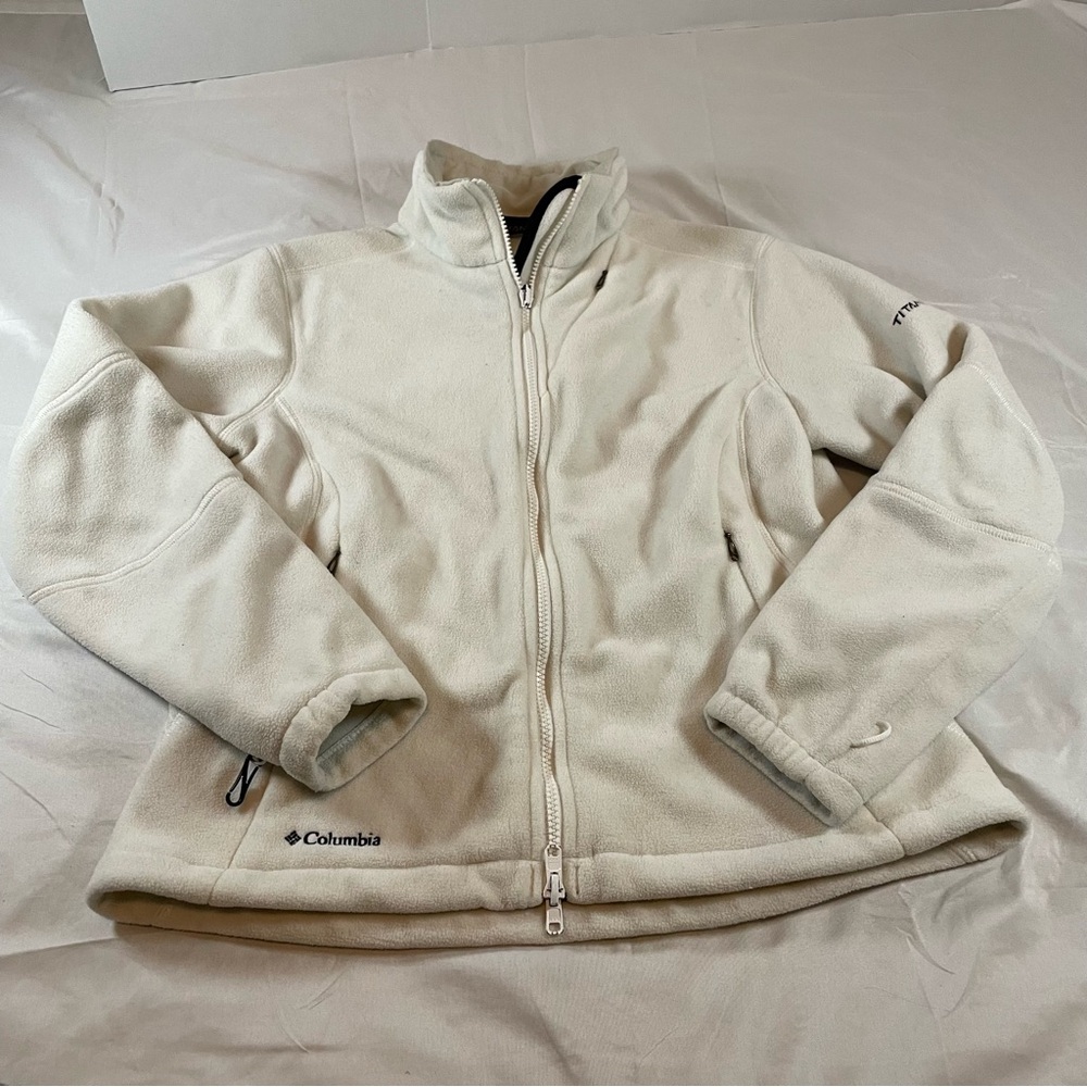 Columbia Titanium Fleece Jacket Womens Medium White Full Zip Interchange WL6011